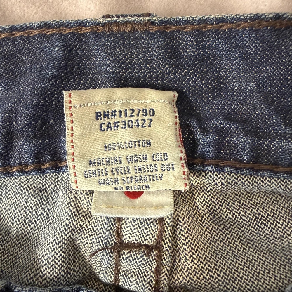 VTG True Religion Rainbow Billy Jeans Mens 33x30 Blue Straight Denim USA - Picture 11 of 12
